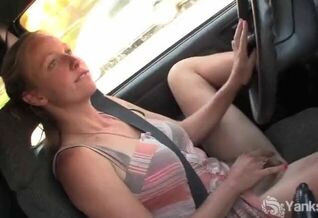 woman masturbating in car