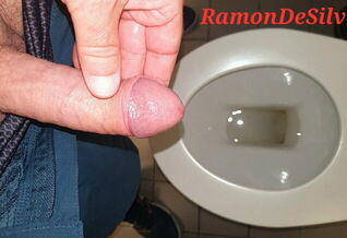 Damsel urinating on wc